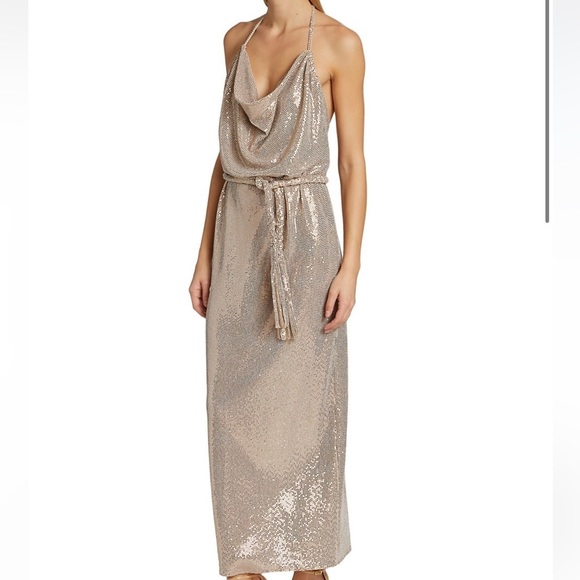 Dodo Bar OrLola Sequined Halter Dress
